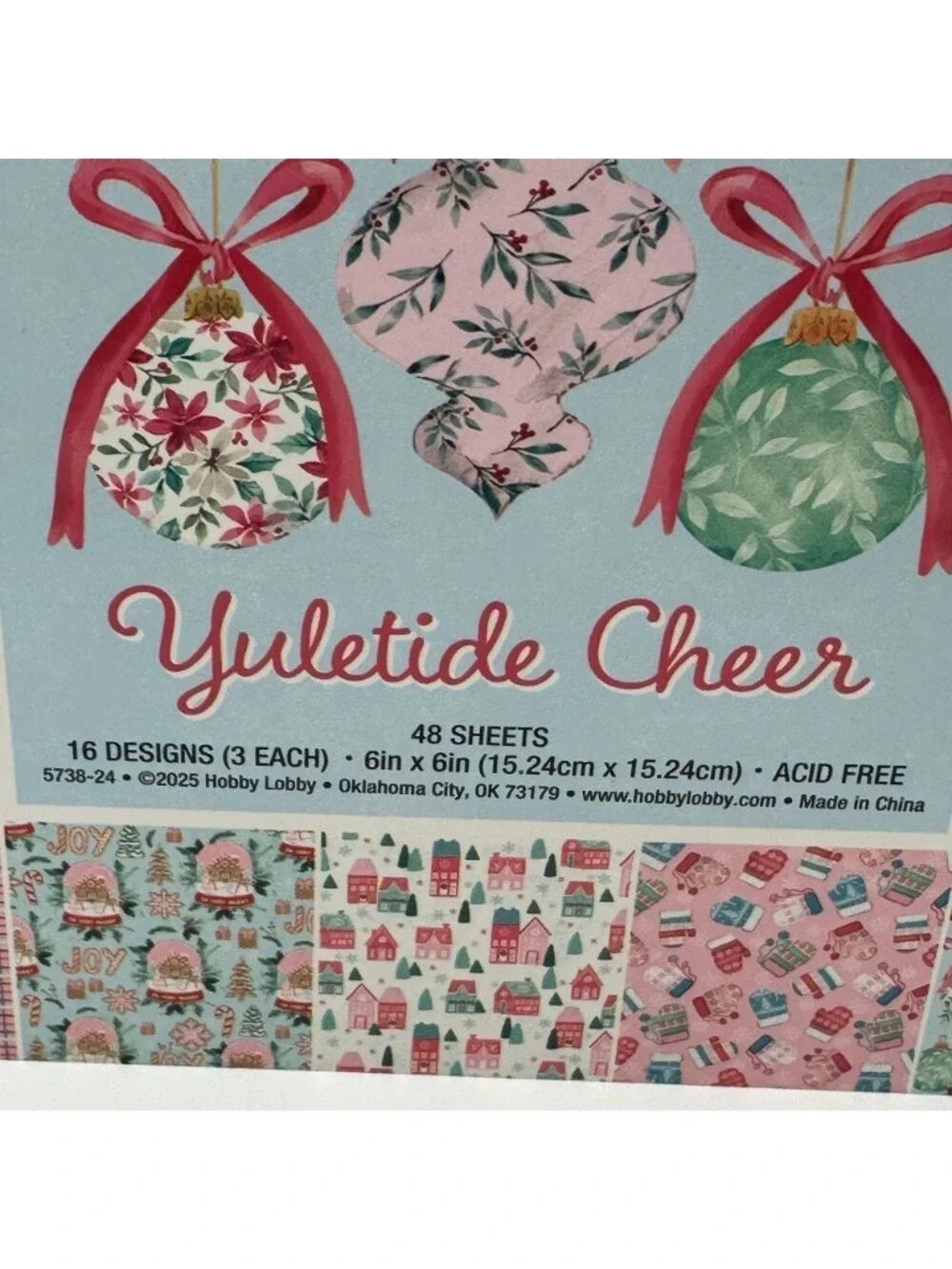 Yuletide Cheer 6x6 Paper Pad Christmas 2025 Pinkmas 48 Sheets Hobby Lobby New 1